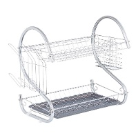 Escurreplatos de 45,5 x 24,5 x 37,5 cm 2 pisos cromado - 1 unidad