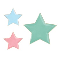 Platos de 27 cm de estrella - 6 unidades