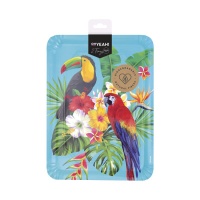 Bandeja rectangular loro y tucán de 25 x 34 cm - 2 unidades
