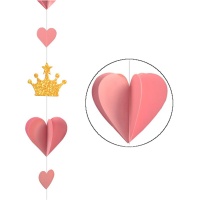 Colgante 3D de Princesas y corazones de 2,15 m