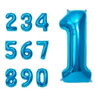 Globo de número azul marino metalizado de 65 cm - Amber