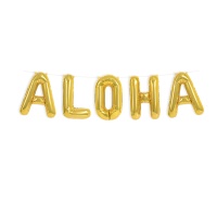 Globo letras Aloha dorado de 41 cm - Amber