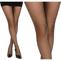 Panty de rejilla negras brillantes para mujer