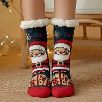 Calcetines de Papá Noel con borreguito - talla 36-42 - 1 par
