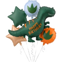 Bouquet de dinosaurio Happy Birthday - 5 unidades