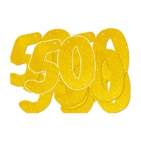 Número de goma eva grande con purpurina dorada 50 - 6 unidades