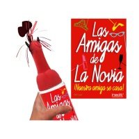 Biberón con pene rojo de cuernos Las amigas de la novia