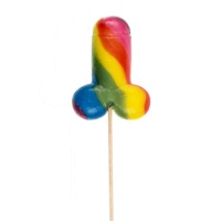 Piruleta con forma de pene multicolor de 85 gr Rainbow - 1 unidad