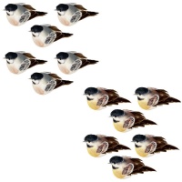 Set de pájaros decorados con pinza - 6 unidades