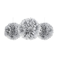 Colgantes pompón de papel - 3 unidades