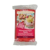 Fondant rojo sabor fresa de 250 gr - FunCakes