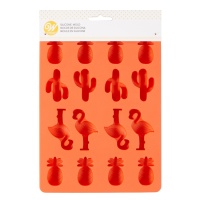 Molde de decoración tropical para fondant de silicona - Wilton - 16 cavidades