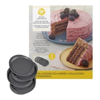 Moldes redondos para layer cake de acero de 20 x 20 x 1,49 cm - Wilton - 4 unidades