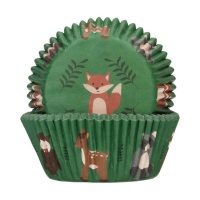 Cápsulas para cupcakes de Animales del bosque - FunCakes - 48 unidades