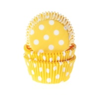 Cápsulas para cupcakes amarillas con topos - House of Marie - 50 unidades