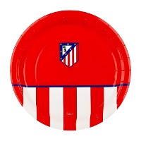 Plato de Atlético de Madrid rojo de 18 cm - 8 unidades