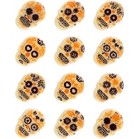 Figuras de chocolate blanco de Calaveras del Dia de los Muertos - 12 unidades