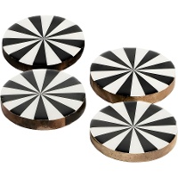 Posavasos negro y blanco - 4 unidades