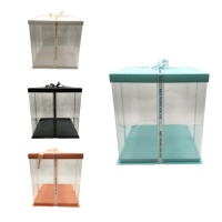 Caja para tarta con lazo de 26 x 26 x 32 cm - Sweetkolor
