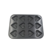 Molde para corazones mini de acero de 35 x 27 cm - Pastkolor - 12 cavidades