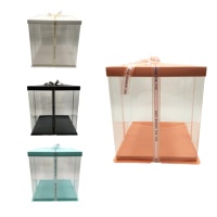 Caja para tarta con lazo de 33,5 x 33,5 x 37 cm - Sweetkolor