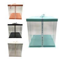 Caja de 43 x 43 x 45 cm para tarta con lazo - 1 unidad