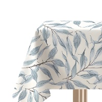 Mantel de 2,00 x 1,45 m de tela hojas azules