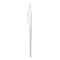 Cuchillos de 17 cm de plástico blanco - 100 unidades