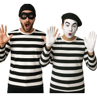 Camiseta de rayas blancas y negras para hombre