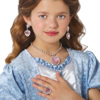 Conjunto de joyas corazón rosa de princesa