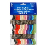Hilo para bordar Mouliné de colores surtidos de 7 m - Pony - 36 madejas