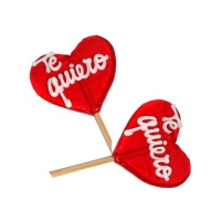 Piruletas de caramelo con forma de corazón te quiero de 50 gr - 24 unidades