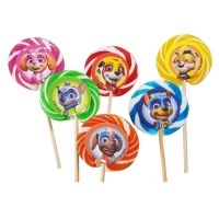 Piruletas de caramelo redonda de la patrulla canina - 50 gr - 24 unidades