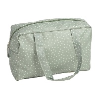 Neceser verde con lunares impermeable de 31,5 x 20 x 9 cm