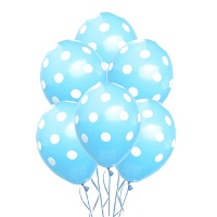 Globos de látex con puntos blancos de 30 cm - 8 unidades