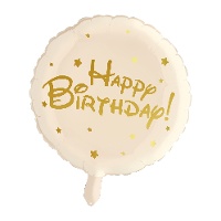 Globo de happy birthday dorado con estrellas de 45 cm