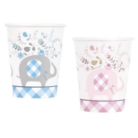 Vasos Blue Elephant Floral de 266 ml - 8 unidades