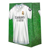 Bolsa regalo de 32 x 26 x 12 cm de Real Madrid césped