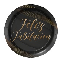 Platos de feliz jubilación de 18 cm - 8 unidades