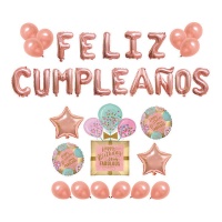 Kit de globos Feliz Cumpleaños Fabulous - 36 unidades