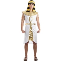 Disfraz de egipcio dorado y blanco para hombre