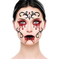 Maquillaje adhesivo vampiresa purpurina