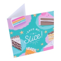 Tarjeta de felicitación de Save me a slice