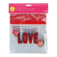 Bolsa para dulces de Love transparentes - Wilton - 20 unidades