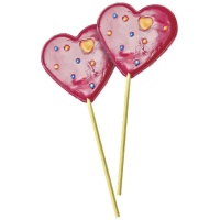 Piruletas de caramelo con forma de corazón Mike Pop Heart de 50 gr - 24 unidades