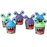 Set decorativo para cupcakes de monstruos - PME - 6 unidades