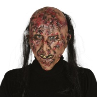 Máscara de zombie infectado con pelo