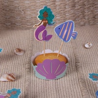 Set wrappers y picks de sirena - 6 unidades