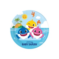 Platos de Baby Shark family de 23 cm - 8 unidades