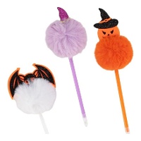 Bolígrafo de Halloween con pompóm - 1 unidad